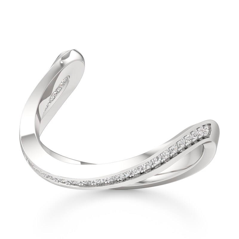 Main Image 1 of J'Lure Lab-Grown Diamond Contour Wedding Band 1/5 ct tw 18K White Gold