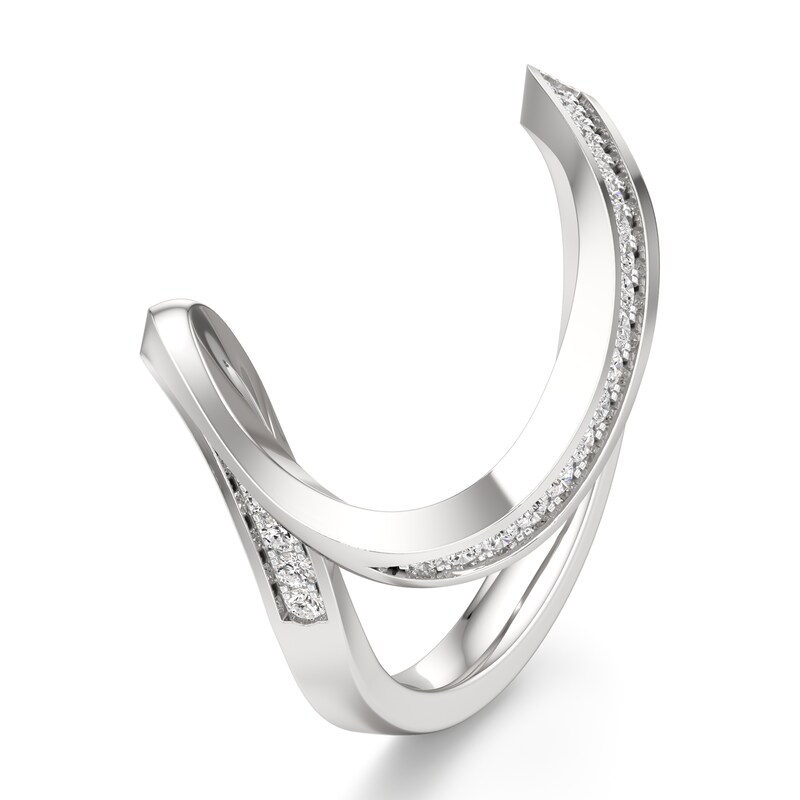 Main Image 4 of J'Lure Lab-Grown Diamond Contour Wedding Band 1/5 ct tw 18K White Gold