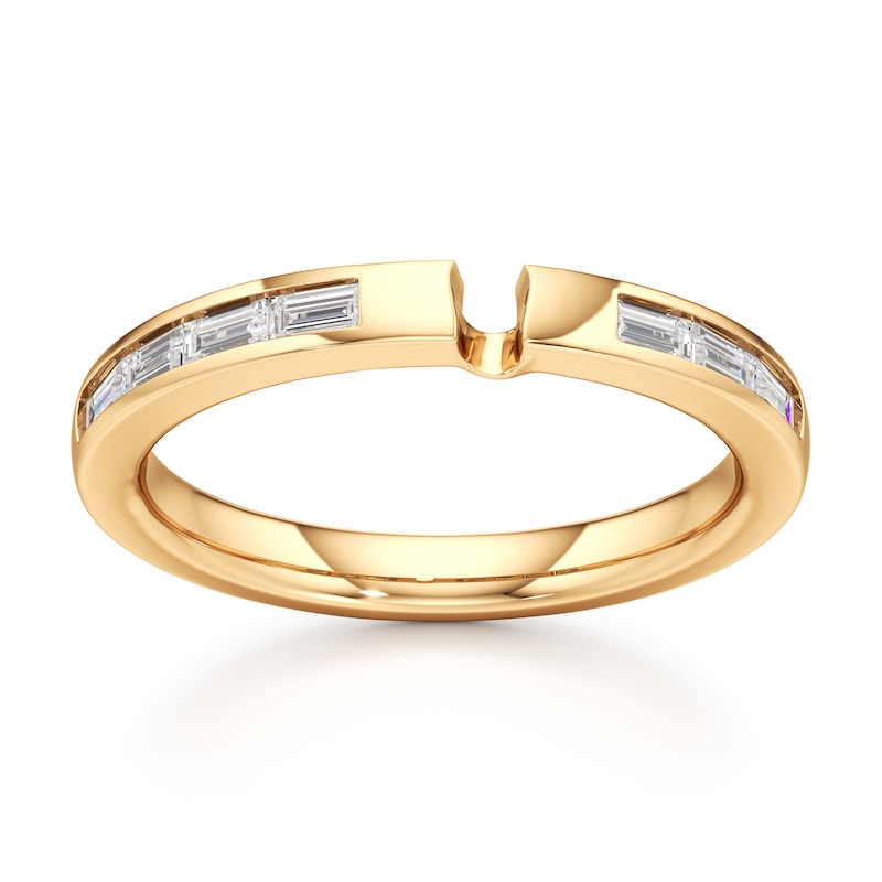 Main Image 1 of J'Lure Baguette-Cut Lab-Grown Diamond Contour Wedding Band 1/3 ct tw 18K Yellow Gold