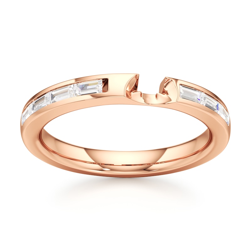 Main Image 1 of J'Lure Baguette-Cut Lab-Grown Diamond Contour Wedding Band 1/3 ct tw 18K Rose Gold