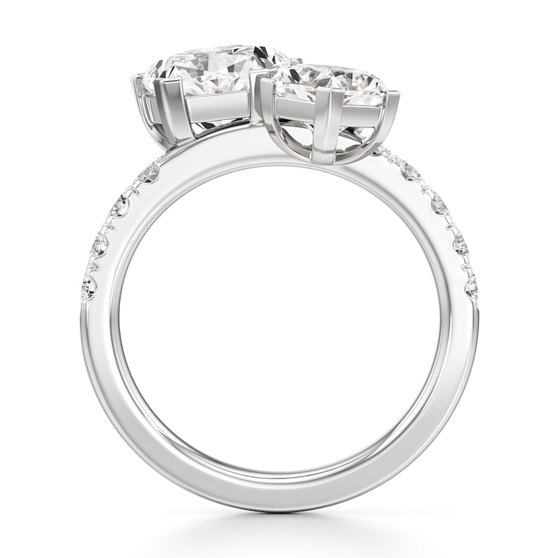 Main Image 2 of J'Lure Pentagon Brilliant-Cut Two-Stone Lab-Grown Diamond Engagement Ring 3-1/3 ct tw 18K White Gold