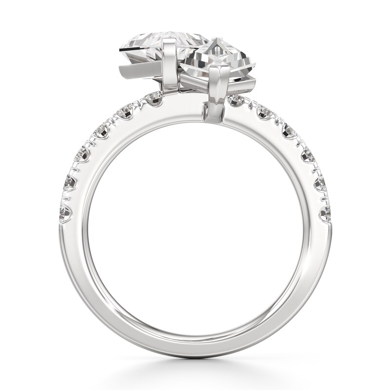 Main Image 2 of J'Lure Kite Step-Cut Two-Stone Lab-Grown Diamond Engagement Ring 4-3/4 ct tw 18K White Gold