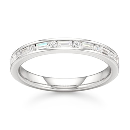 J'Lure Baguette & Round-Cut Lab-Grown Diamond Wedding Band 3/8 ct tw 18K White Gold