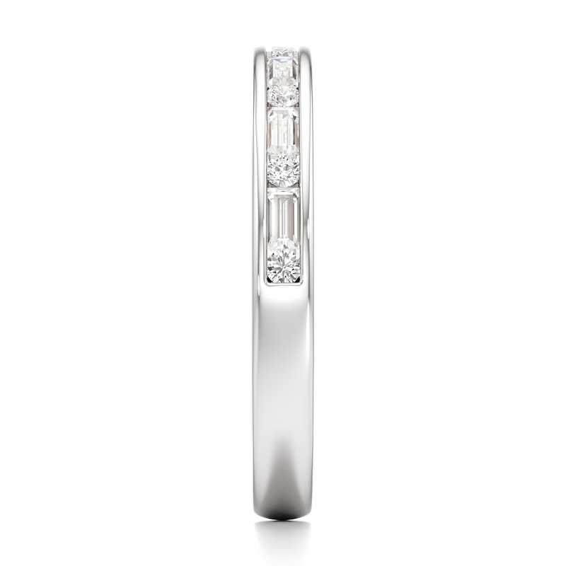 Main Image 3 of J'Lure Baguette & Round-Cut Lab-Created Diamond Wedding Band 3/8 ct tw 18K White Gold