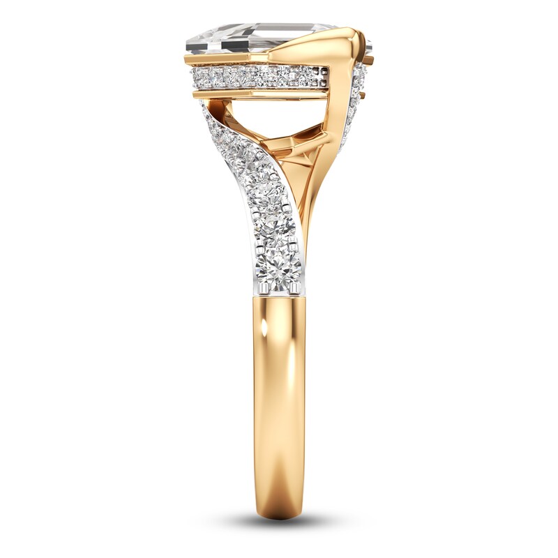 Main Image 3 of J'Lure Hexagon Portrait-Cut Lab-Grown Diamond Engagement Ring 2-1/2 ct tw 18K Yellow Gold