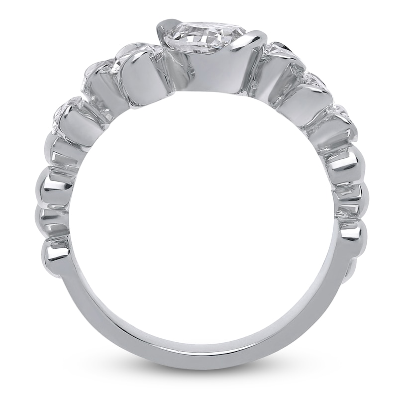 Main Image 2 of J'Lure Oval Step-Cut Lab-Grown Diamond Scatter Ring 2-1/4 ct tw 14K White Gold