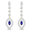 Thumbnail Image 1 of Marquise-Cut Blue Lab-Created Sapphire & White Lab-Created Sapphire Drop Earrings Sterling Silver