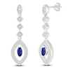 Thumbnail Image 2 of Marquise-Cut Blue Lab-Created Sapphire & White Lab-Created Sapphire Drop Earrings Sterling Silver