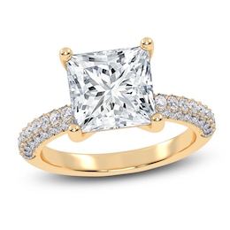Princess-Cut Lab-Grown Diamond Engagement Ring 2-1/2 ct tw 14K Yellow Gold