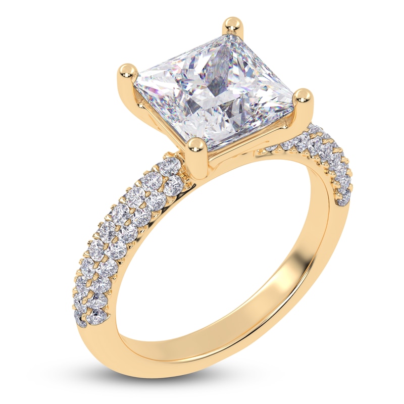 Main Image 2 of Princess-Cut Lab-Grown Diamond Engagement Ring 2-1/2 ct tw 14K Yellow Gold