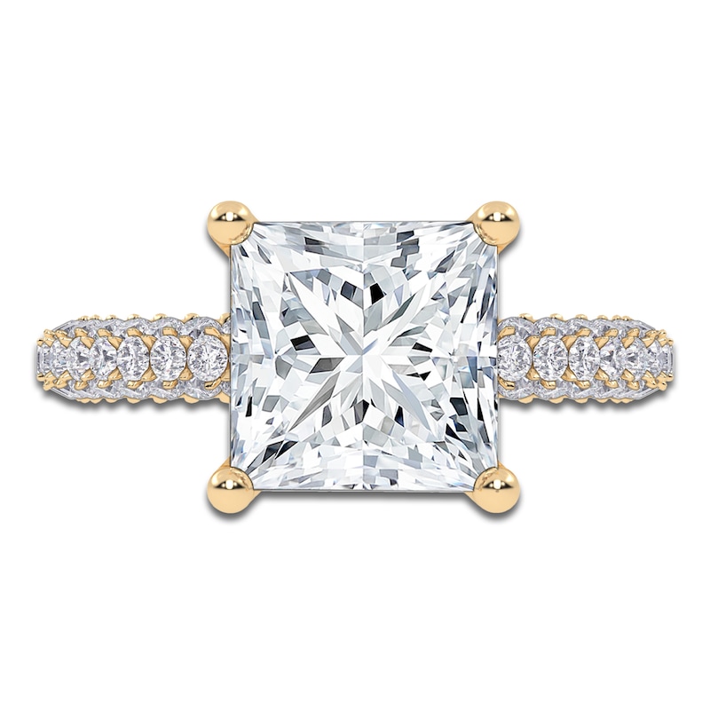 Main Image 3 of Princess-Cut Lab-Grown Diamond Engagement Ring 2-1/2 ct tw 14K Yellow Gold