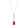 Thumbnail Image 1 of Pear-Shaped Natural Ruby Pendant Necklace 1/20 ct tw 14K Yellow Gold