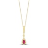 Thumbnail Image 3 of Pear-Shaped Natural Ruby Pendant Necklace 1/20 ct tw 14K Yellow Gold