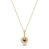 Thumbnail Image 3 of Natural Ruby & Diamond Heart Pendant Necklace 1/15 ct tw 14K Yellow Gold