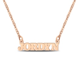 Block Name Necklace 14K Rose Gold-Plated Sterling Silver 18"
