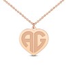 Thumbnail Image 1 of Initial Heart Necklace 14K Rose Gold-Plated Sterling Silver 18"