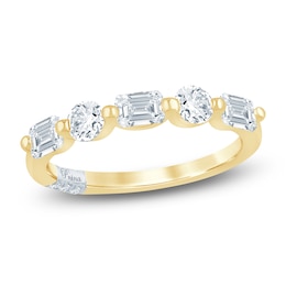 Pnina Tornai Emerald & Round-Cut Lab-Grown Diamond Five-Stone Anniversary Ring 1 ct tw 14K Yellow Gold