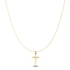 Thumbnail Image 1 of Tube Cross Necklace 14K Yellow Gold 18"