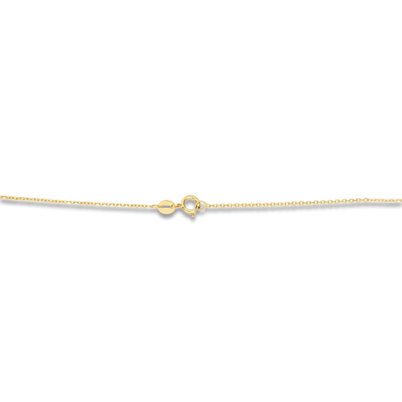 Tube Cross Necklace 14K Yellow Gold 18"