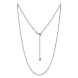 Adjustable Rolo Chain Necklace 1.7mm Solid Sterling Silver 24"