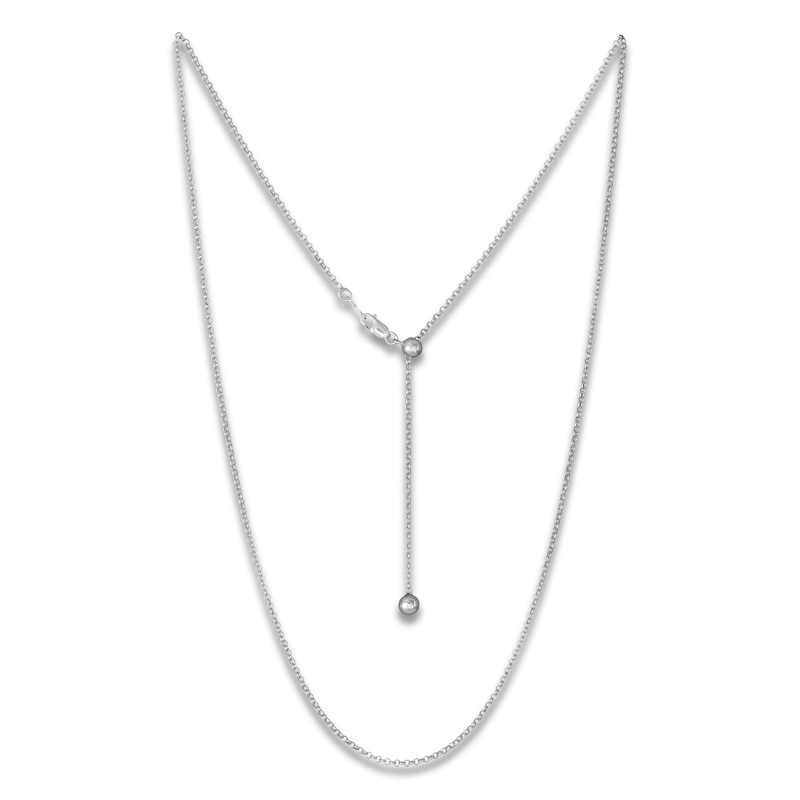 Adjustable Rolo Chain Necklace 1.7mm Solid Sterling Silver 24"