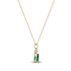 Thumbnail Image 2 of Pear-Shaped Natural Emerald & Diamond Accent Necklace 14K Yellow Gold 17"