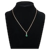 Thumbnail Image 3 of Pear-Shaped Natural Emerald & Diamond Accent Necklace 14K Yellow Gold 17"
