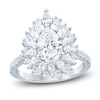Thumbnail Image 1 of Pear-Shaped Lab-Grown Diamond Starburst Halo Engagement Ring 2-1/3 ct tw 14K White Gold