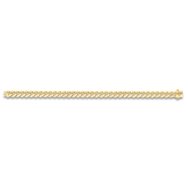 Main Image 2 of Cuban Curb Chain Bracelet 8mm Semi-Solid 14K Yellow Gold 8.25"