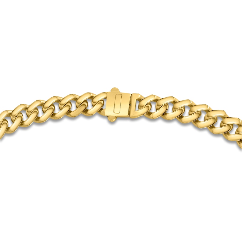 Main Image 3 of Cuban Curb Chain Bracelet 8mm Semi-Solid 14K Yellow Gold 8.25"