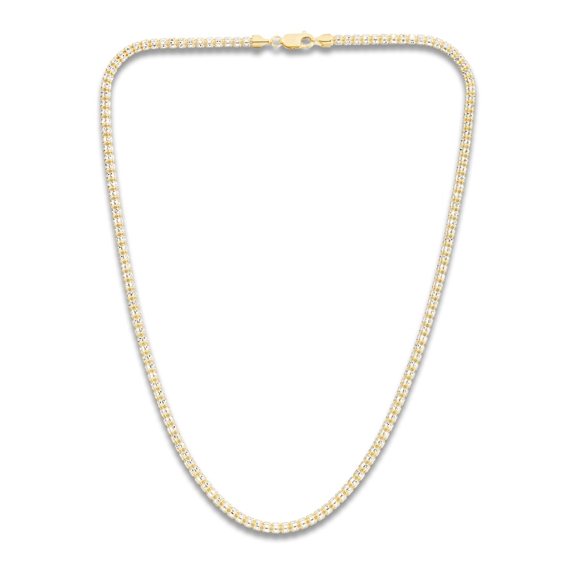 Main Image 1 of Popcorn Chain Necklace 3.3mm Semi-Solid 14K Two-Tone Gold 20"