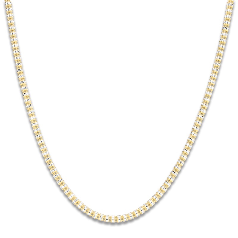 Main Image 2 of Popcorn Chain Necklace 3.3mm Semi-Solid 14K Two-Tone Gold 20"