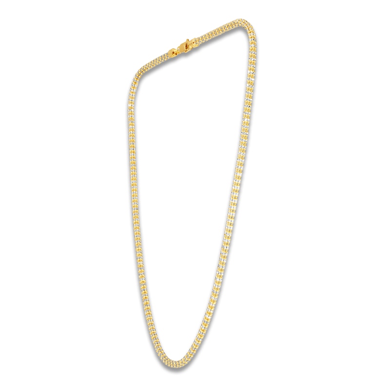 Main Image 3 of Popcorn Chain Necklace 3.3mm Semi-Solid 14K Two-Tone Gold 20"
