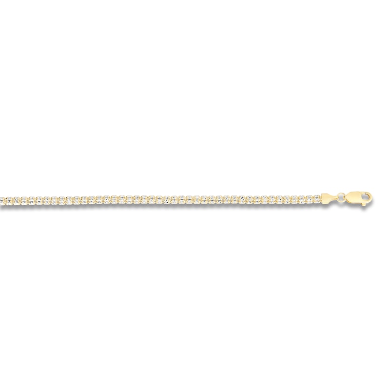 Main Image 4 of Popcorn Chain Necklace 3.3mm Semi-Solid 14K Two-Tone Gold 20"