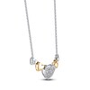 Thumbnail Image 2 of Multi-Diamond Hearts Curve Necklace 1/5 ct tw Sterling Silver & 10K Yellow Gold 18"