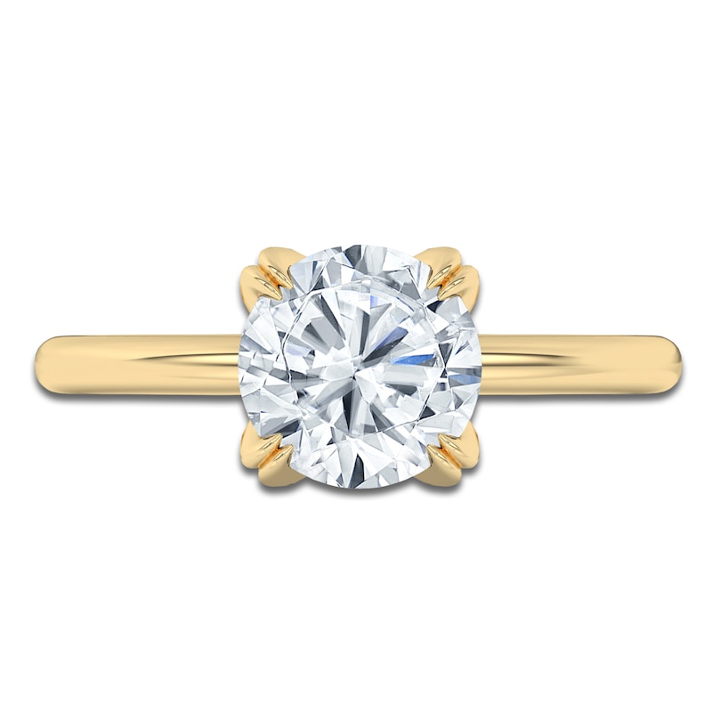 Main Image 3 of Certified Round-Cut Diamond Solitaire Engagement Ring 2 ct tw 18K Yellow Gold (SI2/G)