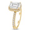 Thumbnail Image 2 of Emerald-Cut Lab-Grown Diamond Halo Engagement Ring 2 3/4 ct tw 18K Yellow Gold