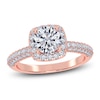 Thumbnail Image 1 of Round-Cut Lab-Grown Diamond Halo Engagement Ring 1-1/4 ct tw 14K Rose Gold