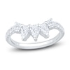 Thumbnail Image 1 of Pear-Shaped & Round-Cut Lab-Grown Diamond Contour Ring 1 ct tw 14K White Gold