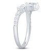 Thumbnail Image 2 of Pear-Shaped & Round-Cut Lab-Grown Diamond Contour Ring 1 ct tw 14K White Gold