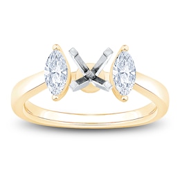 Certified Marquise-Cut Lab-Grown Diamond Engagement Ring Setting 1/2 ct tw 14K Yellow Gold