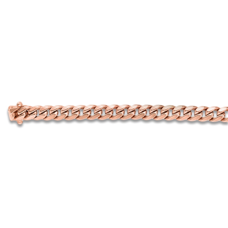 Main Image 2 of Miami Cuban Curb Chain Necklace 6.1mm Solid 14K Rose Gold 24"