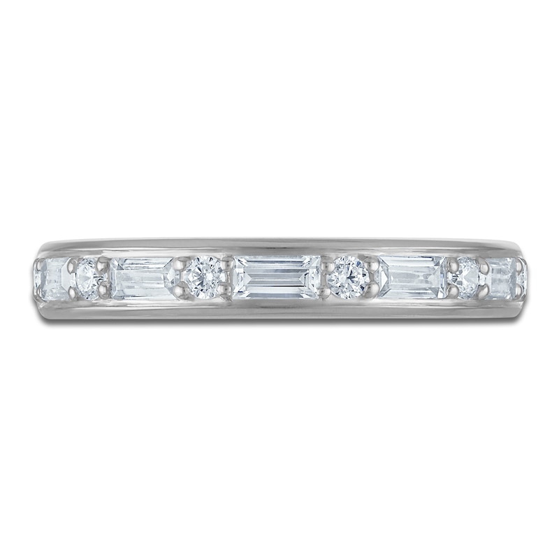Main Image 3 of Vera Wang VOW Round & Baguette-Cut Lab-Grown Diamond Wedding Band 1/2 ct tw 14K White Gold