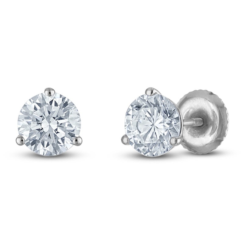 Main Image 2 of Round-Cut Lab-Grown Diamond Solitaire Stud Earrings 1-1/2 ct tw 18K White Gold (VS2/F)