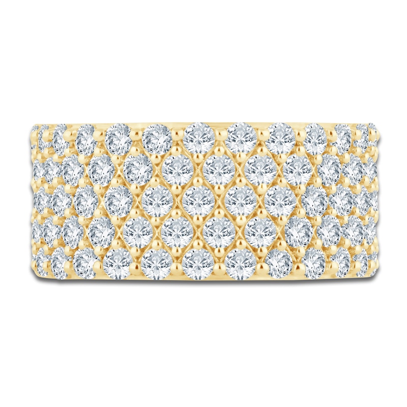 Main Image 3 of Lab-Grown Diamond Multi-Row Anniversary Ring 2 ct tw 14K Yellow Gold