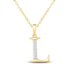 Thumbnail Image 1 of Diamond Initial L Necklace 1/20 ct tw 10K Yellow Gold 18"