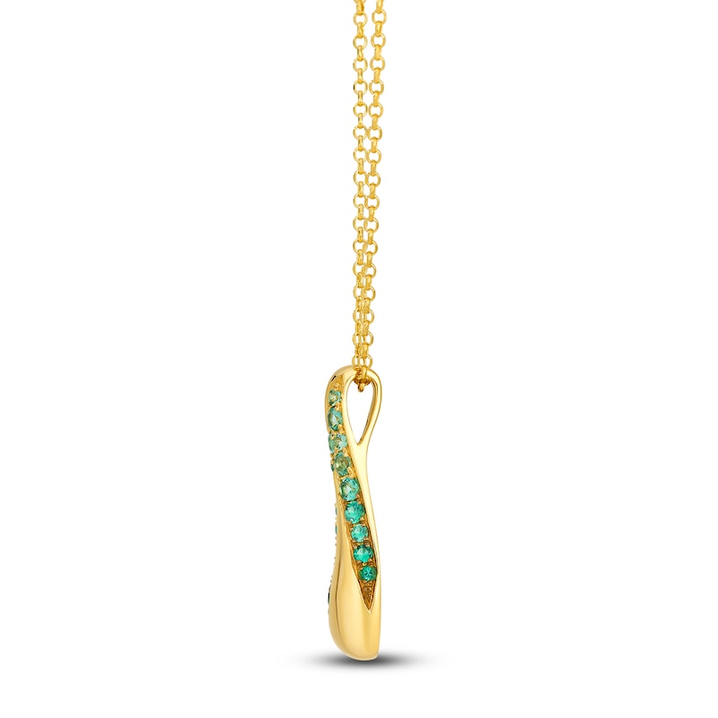 Main Image 2 of Le Vian Emerald Ombré Open Teardrop Necklace 14K Honey Gold 19"