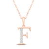 Thumbnail Image 1 of Diamond Initial F Necklace 1/20 ct tw 10K Rose Gold 18"