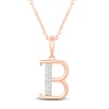 Thumbnail Image 1 of Diamond Initial B Necklace 1/20 ct tw 10K Rose Gold 18"
