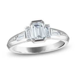 Vera Wang VOW Emerald & Baguette-Cut Diamond Three-Stone Engagement Ring 1 ct tw 14K White Gold